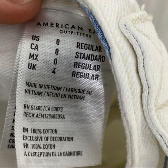 American Eagle | White / Blue Striped Hi Rise A-Line Skirt Size 0 - Picture 5 of 5